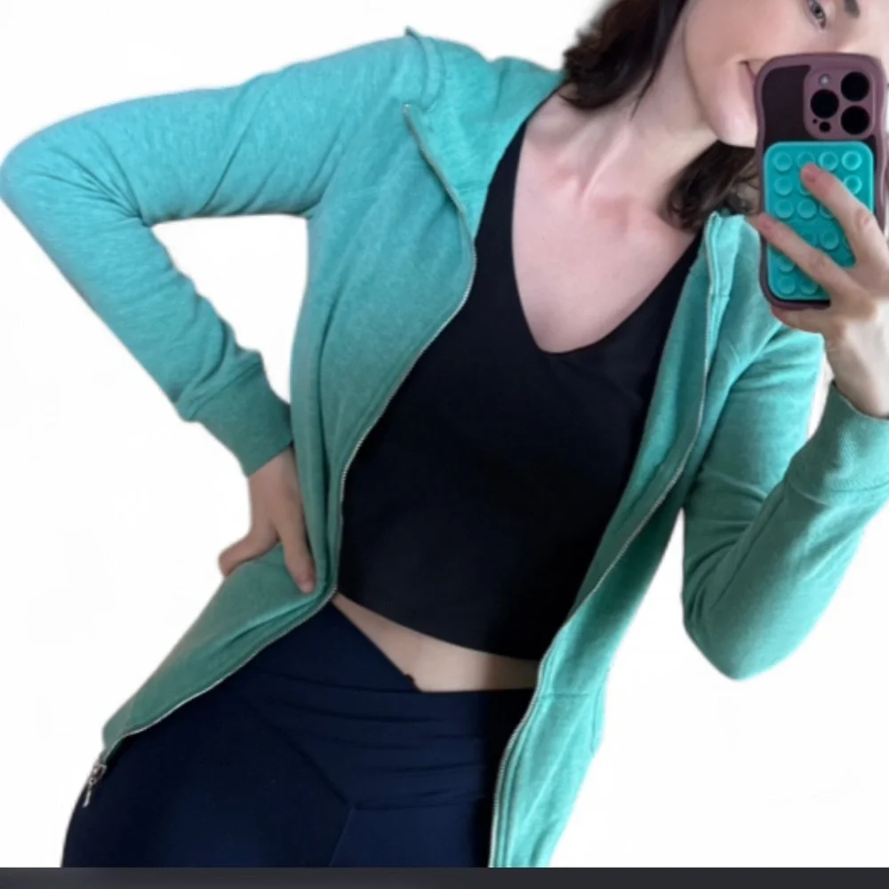 Victoria's Secret Teal Zip-Up Hoodie - Picture 4 of 6
